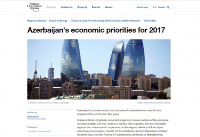 Prezident İlham Əliyev: Azərbaycanın 2017-ci il üçün iqtisadi prioritetləri